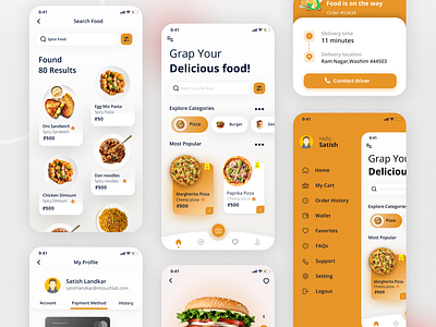 Food Delivery Mobile App android app android app development branding food delivery app food ordering app graphic design ios app iosappdevelopment mobile app ui