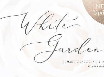 White Garden Calligraphy Logo Font calligraphy font calligraphy logo font deisgn font script fonts script script font script fonts scriptfont