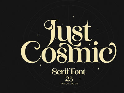 Just Cosmic Font + Premade Logos creative design font design font duo font family fonts commercial use serif serif fonts svg font