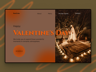 Design a Valentine cafe concept figma design lending page restaurant romantic tilda valentines day web design website