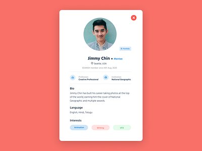 Profile Page | Mentoring Platform design edtech figma inspiration layout mentor mentorship online mentorship startup ui uiux ux web web app