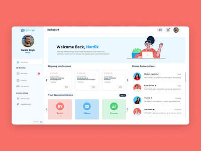 Dashboard User Interface | Mentoring Platform dashboard design edtech figma homepage interface layout mentorship navbar startup ui uiux ux web web design webdesign