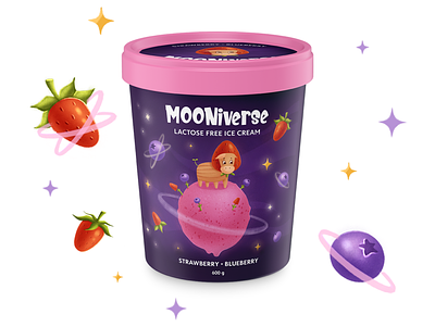 MOONivrese. Ice creame packaging illustration animals artwork character character design character development children illustration food package ice cream ice cream package illustratiom package packaging packaging illustration procreate