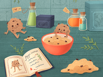 Magic cookies book illustration character character design character development children illustration cookies cute illustration cutie digital illustration food illustration foodie illustration kidlit kids illustration magic illustration magical