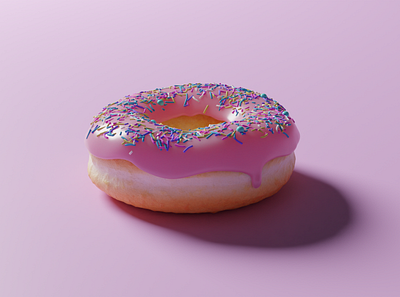 Pink doughnut 3d blender digital art