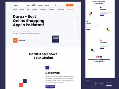 Daraz - Landing Page Simple Mockup 3d mockup app design app mockup branding design graphic design illustration logo mobile app design ui