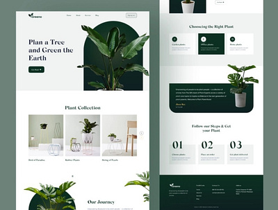 Plants - Landing Page Design 3d mockup app design app mockup branding cards design figma graphic design illustration landing page logo mobile app design ui website website design website frontend website landing page