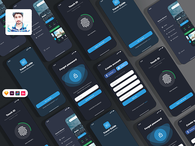 Dark Theme app design app mockup design figma graphic design logo mobile app design mobile screen ui