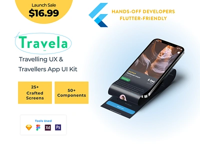 Travela - UI Kit Mobile Design app design app design mockup app designs app mockup design design screens flutter graphic design htmlcss interface design mobile app design mobile design mobile ui mobile uiux react reactnative responsive ui ux design uiux designs wordpress