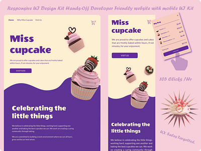 Miss Cupcake Responsive Website UI Kit