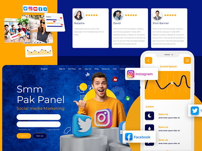 Web UI Design for SMM Service Agency website - High Fidelity