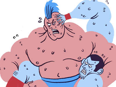 Wrestlers No. 3 character illustration illustration procreate wrestling