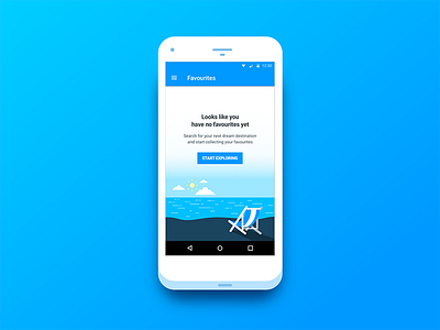 Favourites (Empty) android beach design homeaway illustration mock up mockup ui user interface vector illustration