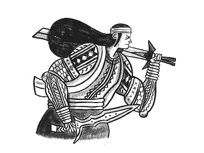 002 - Visayan Warrior daily drawings drawing illustration