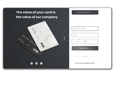 Value of your card design ui web