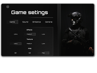 First Person Shooter design ui web