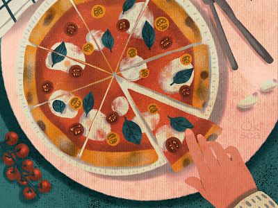 Pizza art design digital illustration digitalart food illustration illustraion