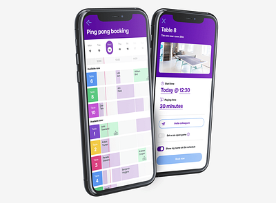 Ping pong table booking app booking calendar ping pong schedule