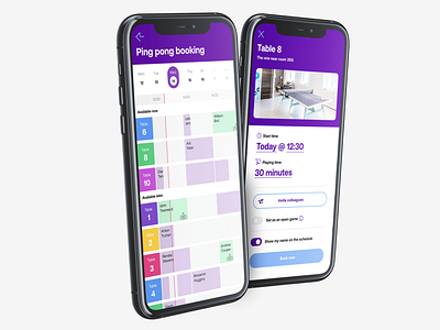 Ping pong table booking app