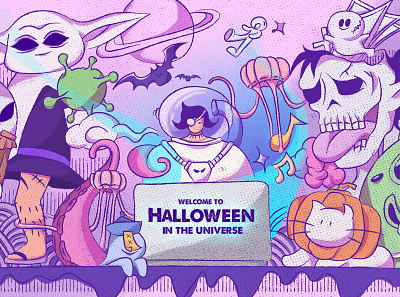 Welcome to Halloween in the Universe design halloween illustration photoshop poster