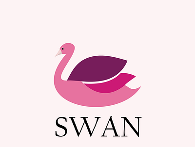 swan design icon illustration logo minimal