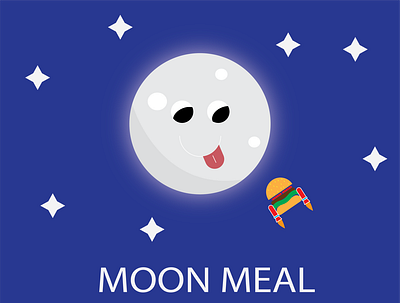 moon meal design illustration logo minimal