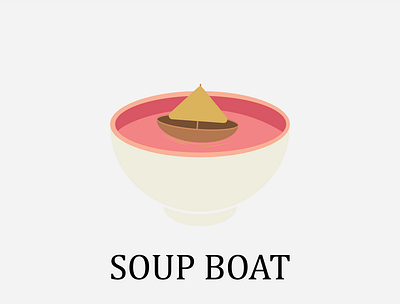 soup boat design icon illustration logo minimal