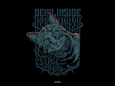 Devil Inside 2d animal cat cats digital drawing drawing illustration procreate tshirt