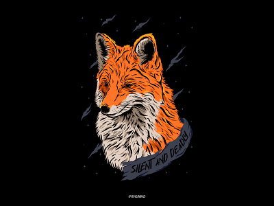 Silent Fox 2d animal digital drawing drawing fox foxes illustration procreate red fox