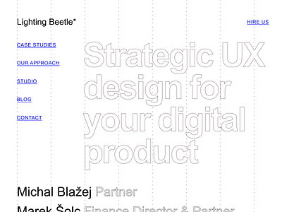 Minimal brutalist approach of LB Studio website brutalist homepage lightingbeetle minimal minimalism website wf wireframe