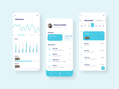 Em Equipa app calendar design documents medical nurse organization task ui ux