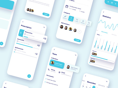 Em Equipa app calendar design documents medical nurse organization task ui ux