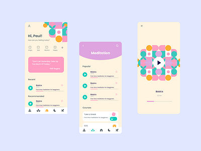 Wellness and meditation App app design health meditation mental health mobile ui ux wellness yoga