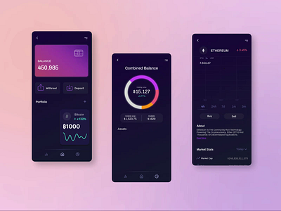 Cryptocurrency App app assets banking crypto cryptocurrency design market mobile trading ui ux wallet