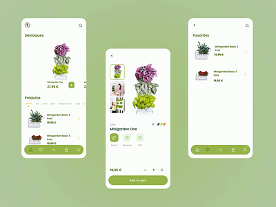 Plant Shop App animation app design farm garden green homegarden homepage nature plant product product page shop shopping cart ui ux vase