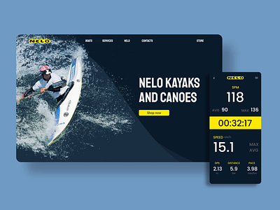 Kayak Website and App app canoe design kayak shop sports timer ui ux water webdesign website