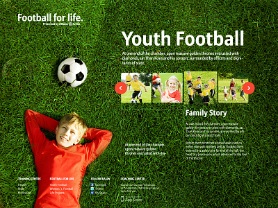 Football for Life allianz children colors football life playful website
