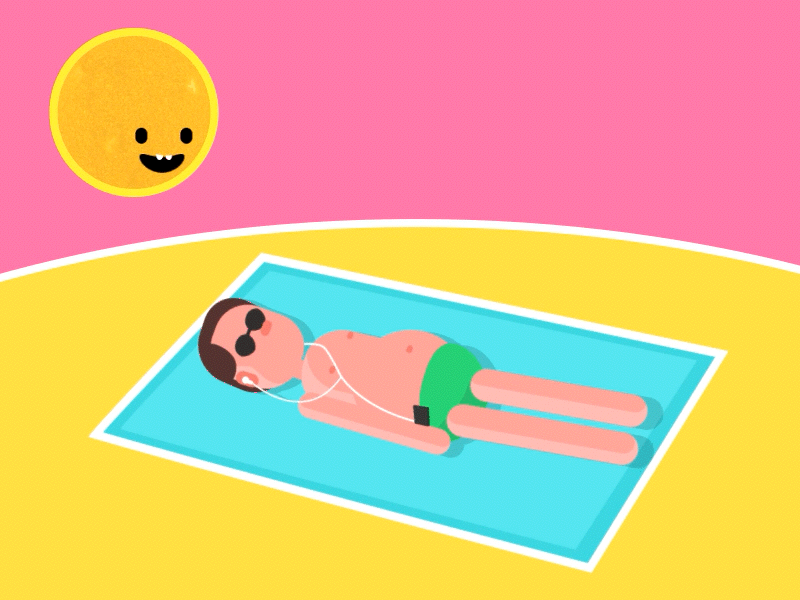 Tan guiri animation burn chill principle smiley summer sun tan video
