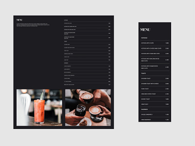Coffee menu responsive layout