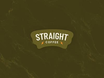 Straight Coffee logo redesign bolt branding coffee design energy green logo
