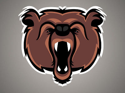 Baby (but angry) Bear bear illustration minimalistic nice sport logo sticker vector