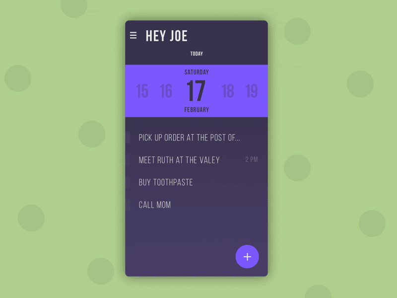 Friendly Reminder aftereffects app calendar events ios mobile profile ui uidesign ux