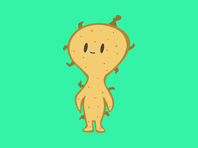 Little Potato Man animation cute draw llustrator potato shape vegetable