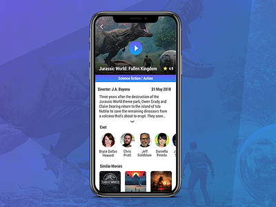 Movie Reviews App Concept | Daily Shot #2 app cinema dinossaur iphone x jussaric world movie ratings review ui user interface ux
