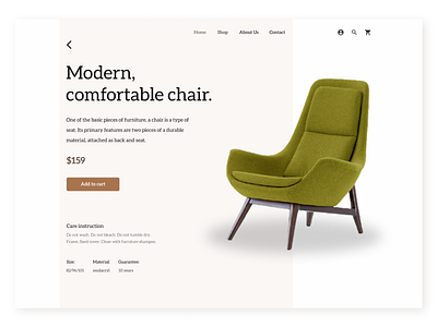 Product Page. Furniture Store.