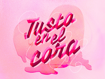JUSTO en el cora design graphic design heart illustration ilustración inspiration lettering pink