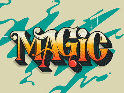 Magic 3d font gradient handlettering illustration lettering logo magical serif shadow type typedesign typeface typography vector
