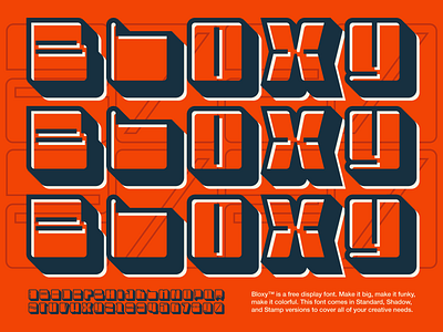 Bloxy Display Font displa font font font design font family fonts fontself gradient illustration loud poster press print typeface