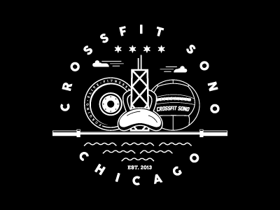 Crossfit Badge apparel design badge bean chicago crossfit fitness hancock lockup sono