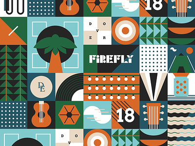 Tiled Pattern for Firefly mural patter print vector wrap
